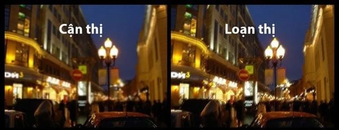 cận thị và loạn thị ảnh hưởng khác nhau khi nhìn vật ở xa