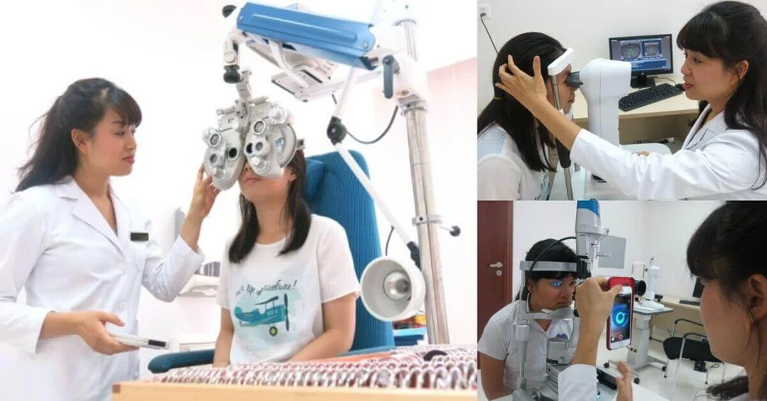 Kính Ortho-K dùng ban đêm để chỉnh hình giác mạc tạm thời chữa cận thị bằng kính đeo ban đêm với kính Ortho-K đặt trên mắt