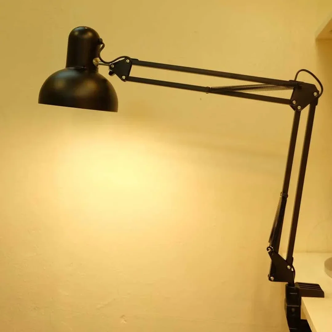 Đèn học kẹp bàn chống cận thị tay dài đèn học kẹp bàn chống cận thị dạng Luxo tay dài cho bàn làm việc
