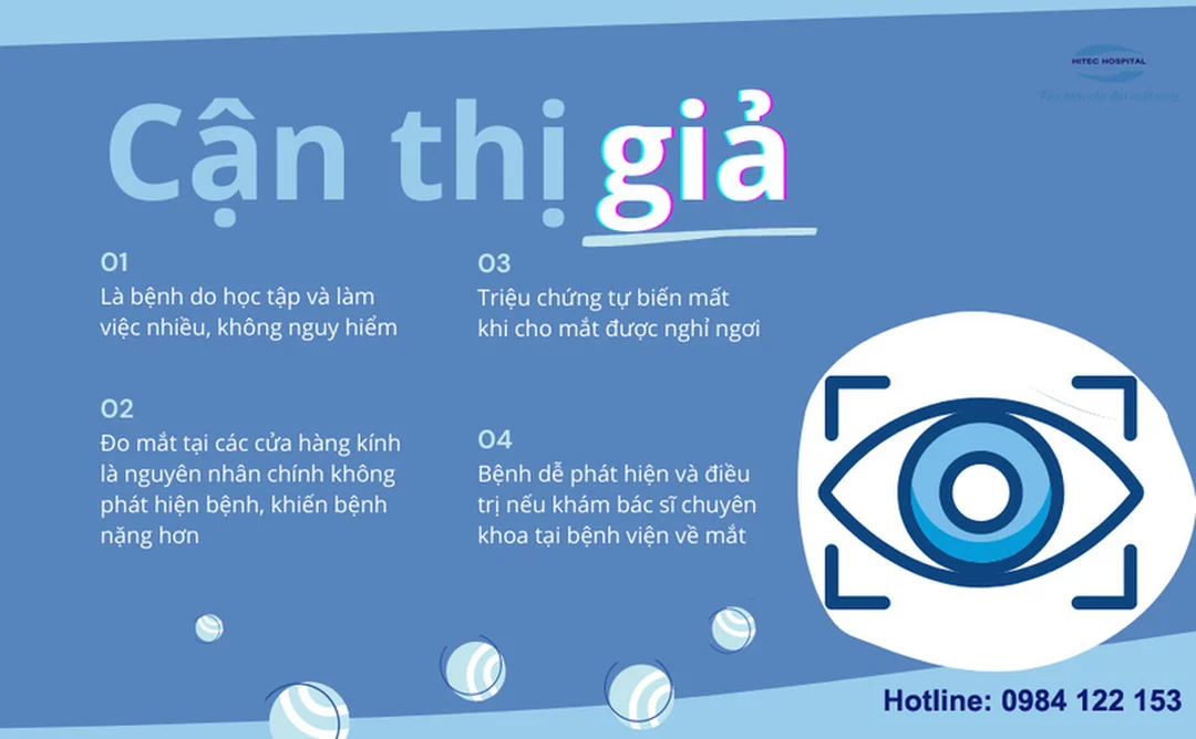Cận thị giả là gì và dấu hiệu thường gặp infographic giải thích cận thị giả là gì và dấu hiệu nhìn mờ tạm thời