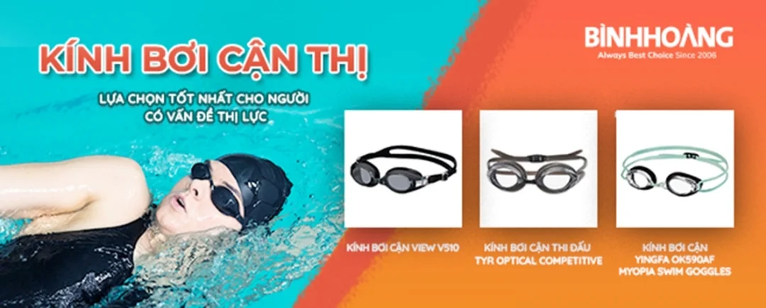 kính bơi cho người cận thị có tròng cận rõ khi bơi